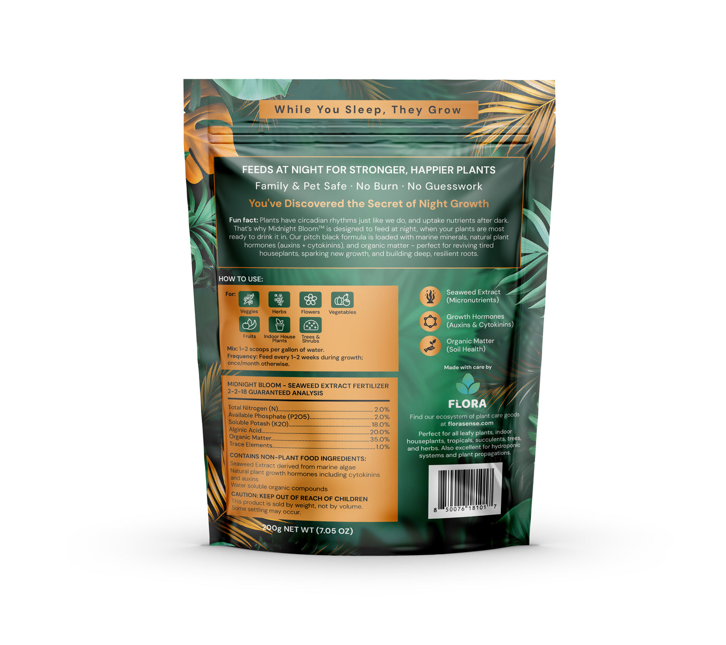 Flora Midnight Bloom Organic Seaweed Fertilizer Powder – 200g
