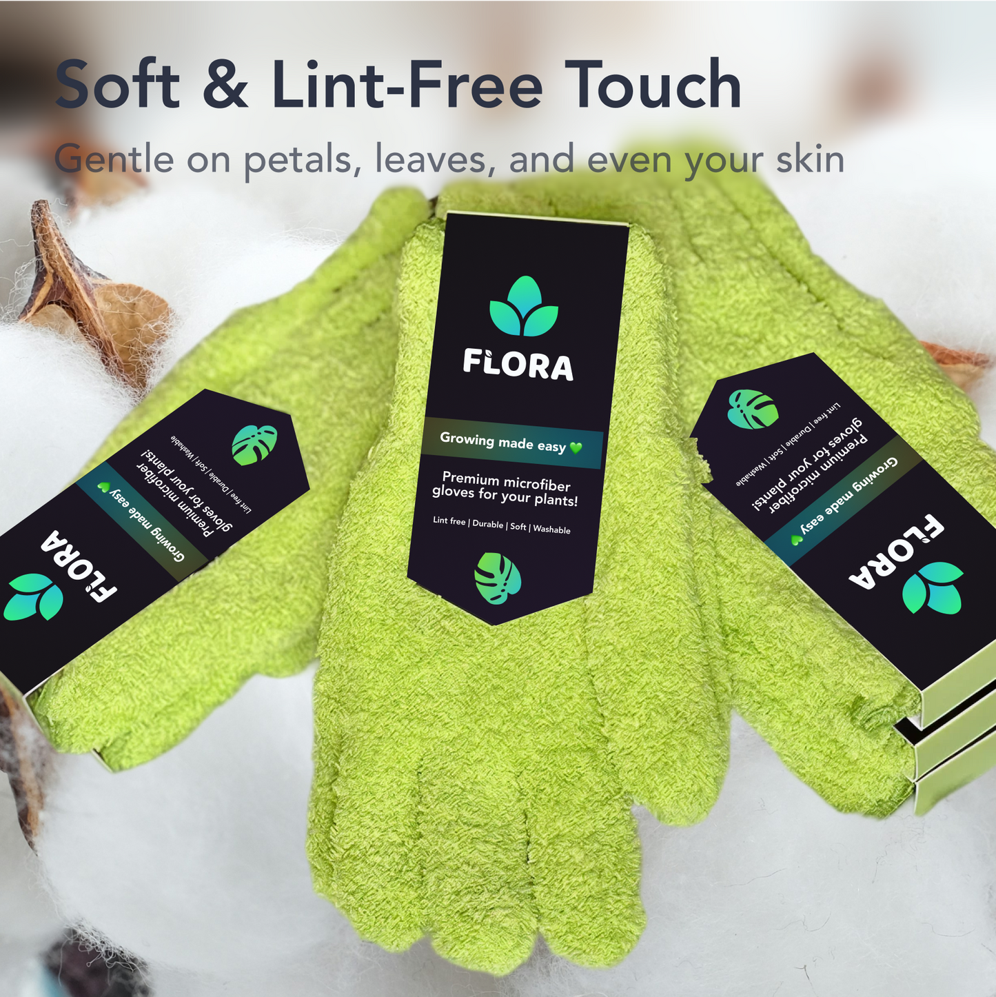 Flora Microfiber Dusting Gloves for Houseplants