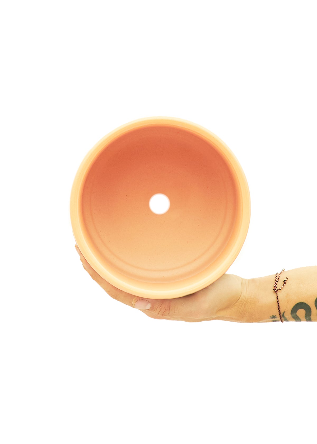 Cylindrical Ceramic Planter, Peach 5" Wide